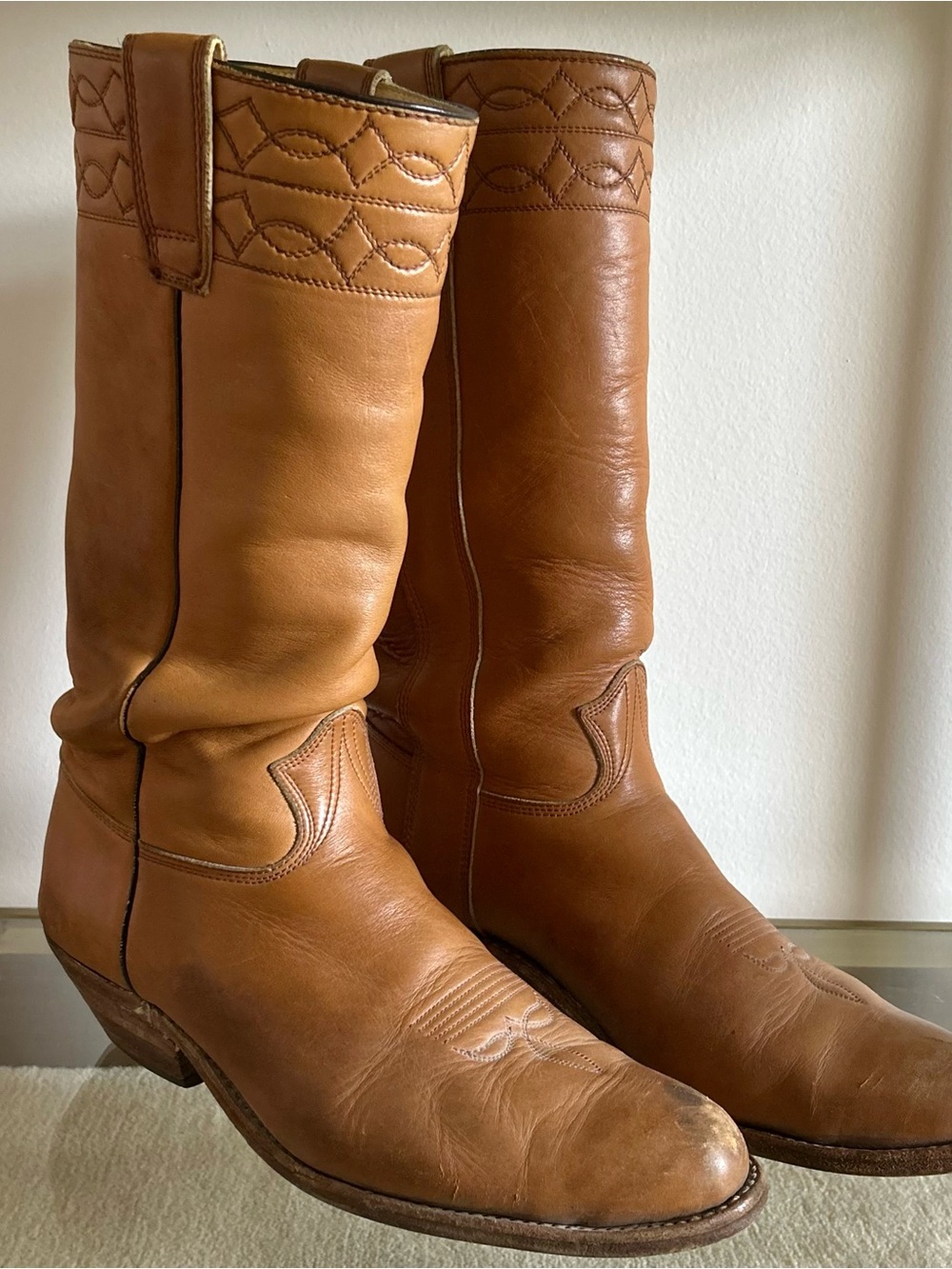 Vintage 1977 Stewart Boot Co Fine Hand Made Cowboy Boots Mens 12D Tucson AZ USA